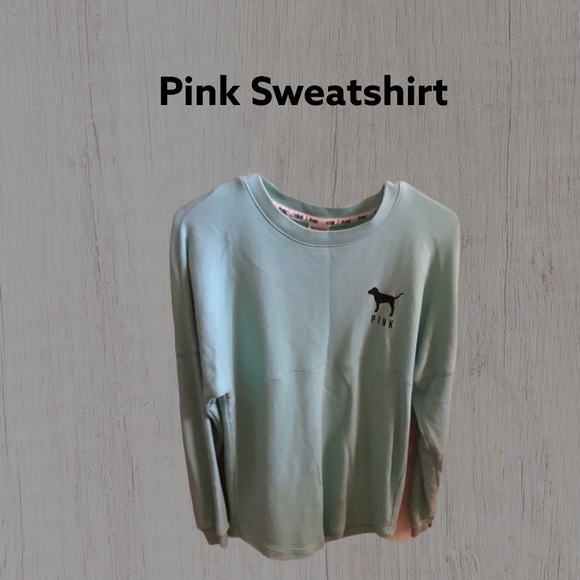 Pink light green sweatshirt. - Picture 3 of 6